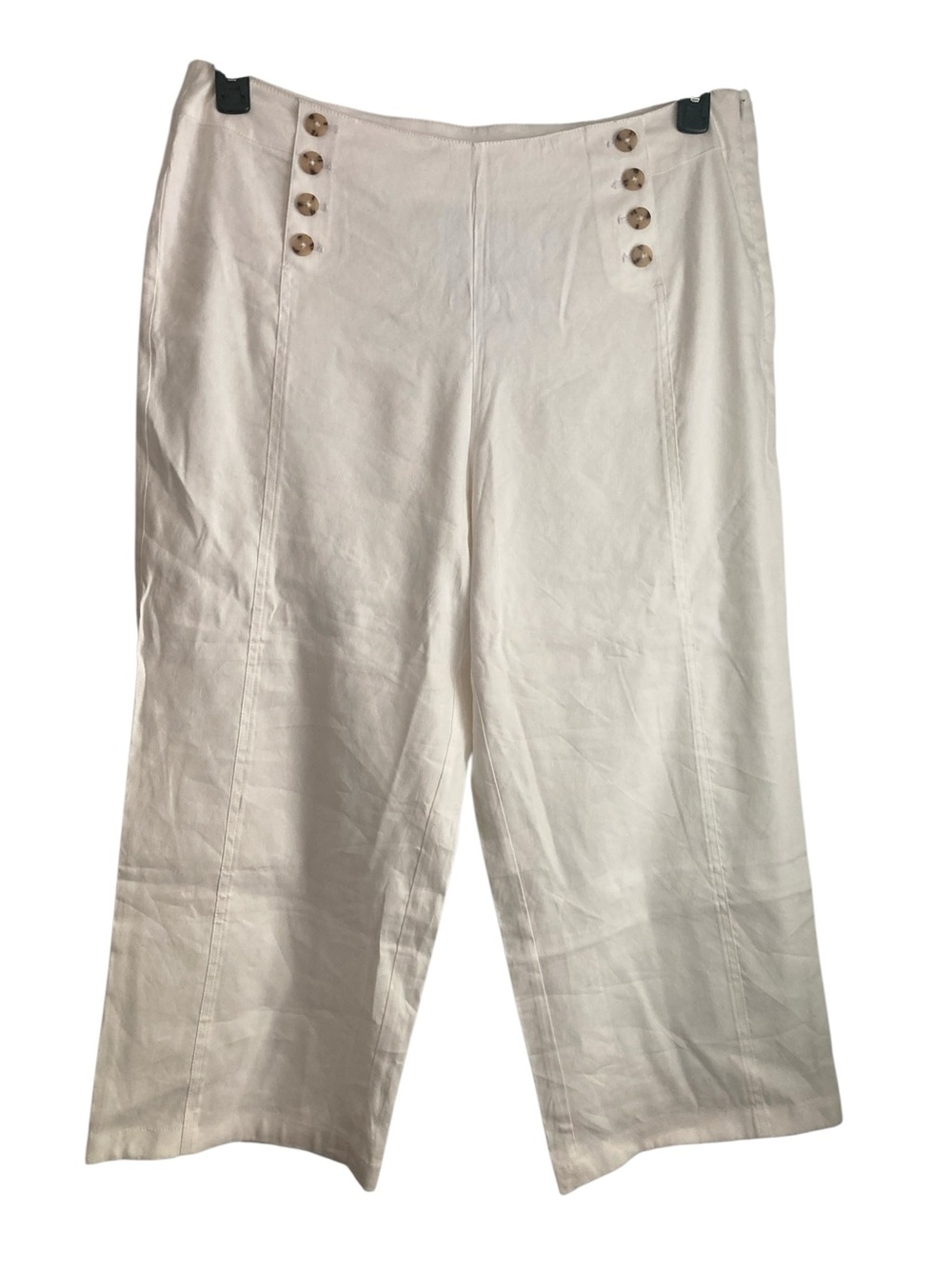 Women’s J Jill plus size 18 white linen pants boho coastal grandma nautical new